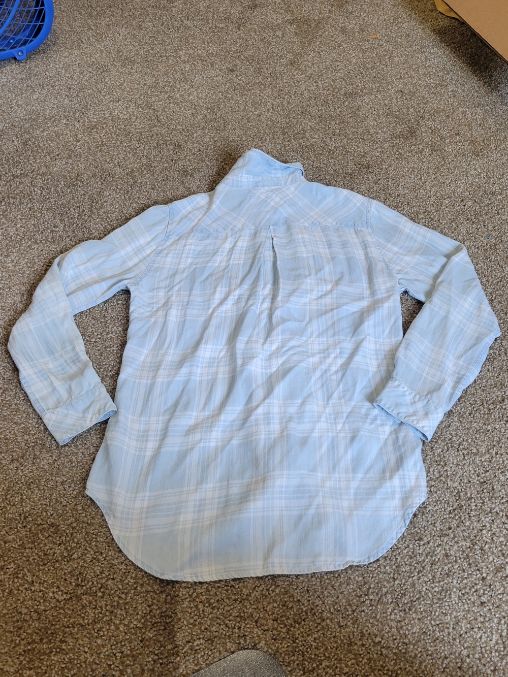 Rails Light Blue Liam Plaid Chambray Long Sleeve Button down top - Picture 7 of 10